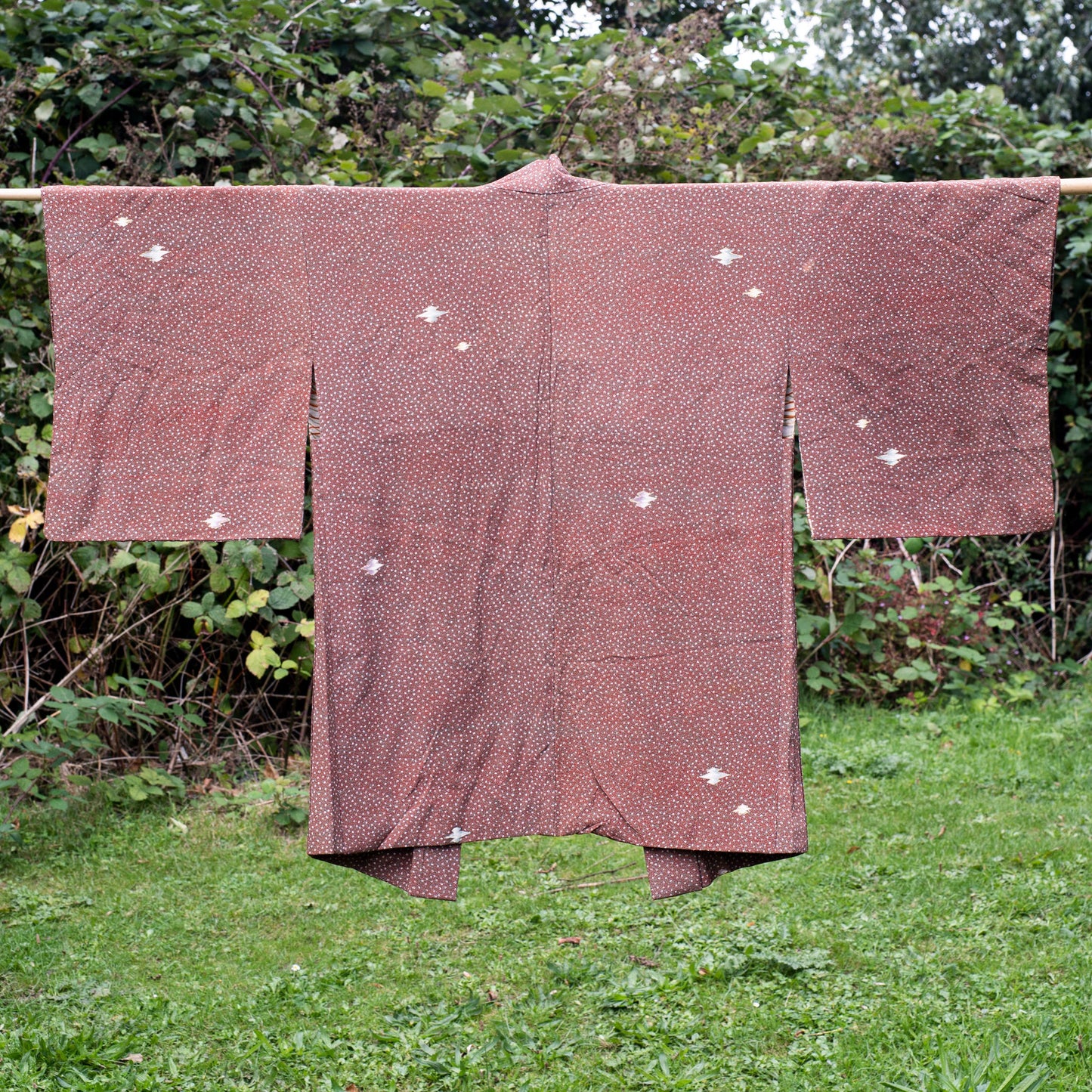 HAORI Kimono - Kasuri Motif with kasuri-style accents