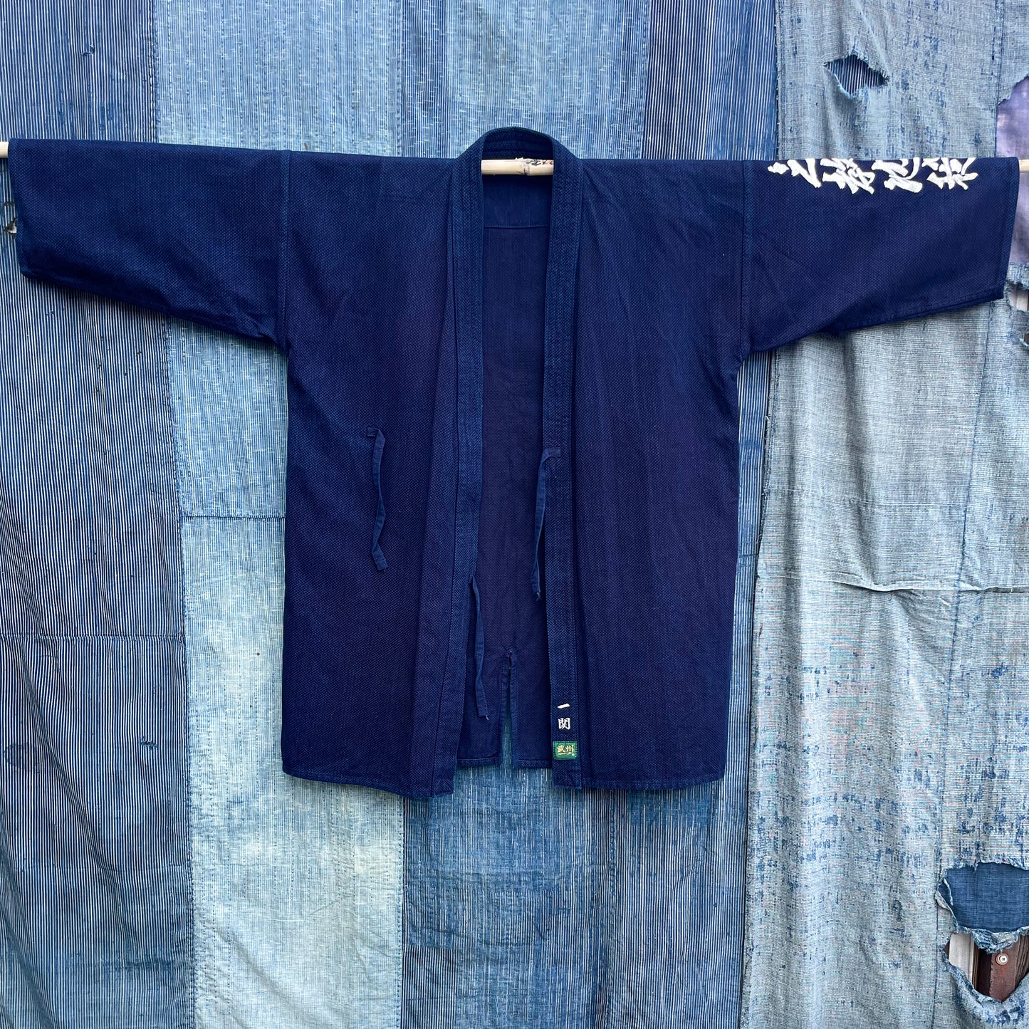 KENDOGI Indigo Jacket – Deep Aizome with White Shoulder Kanji