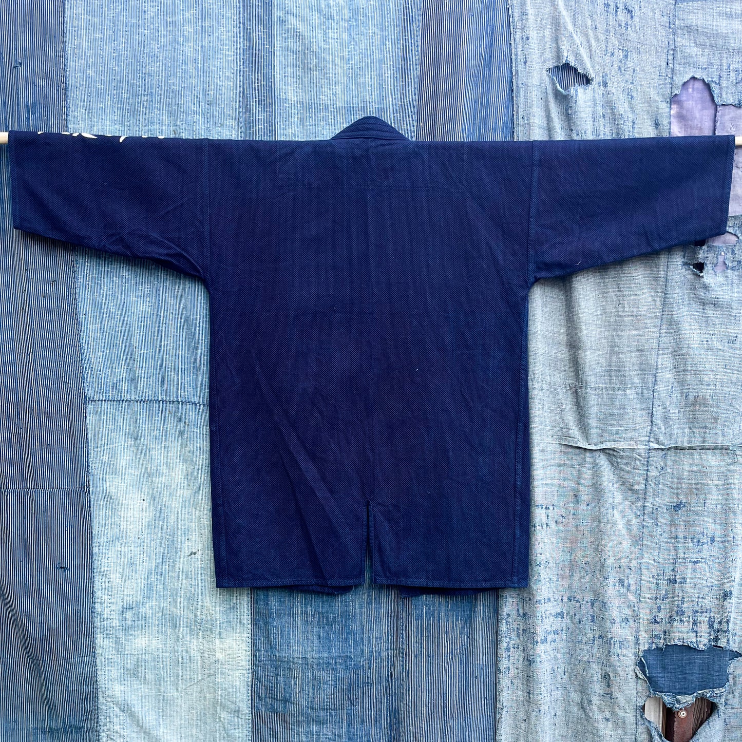 KENDOGI Indigo Jacket – Deep Aizome with White Shoulder Kanji