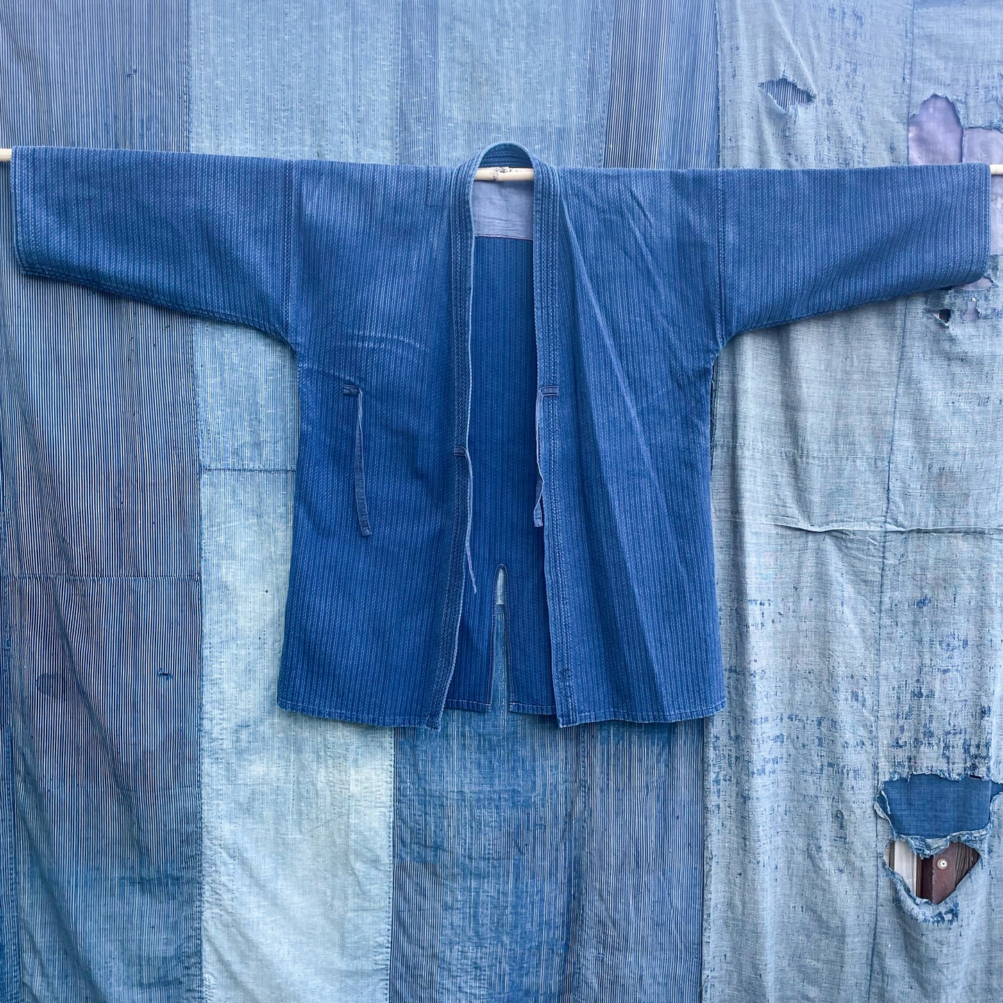 KENDOGI Indigo Jacket - Mid Aizome Blue Straight Pattern