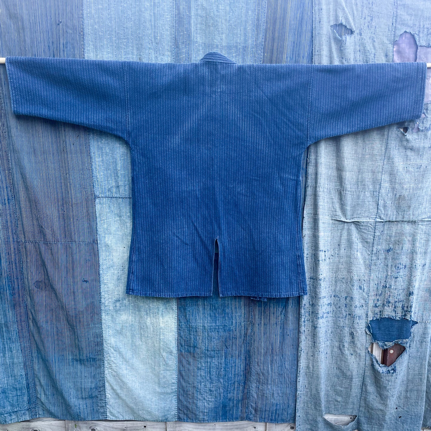 KENDOGI Indigo Jacket - Mid Aizome Blue Straight Pattern
