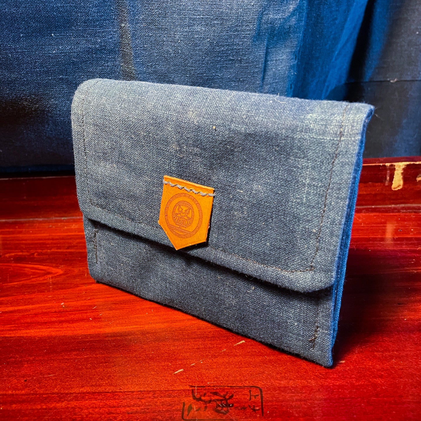 Daruma Furugi Fabric Wallet - Japanese indigo fabric