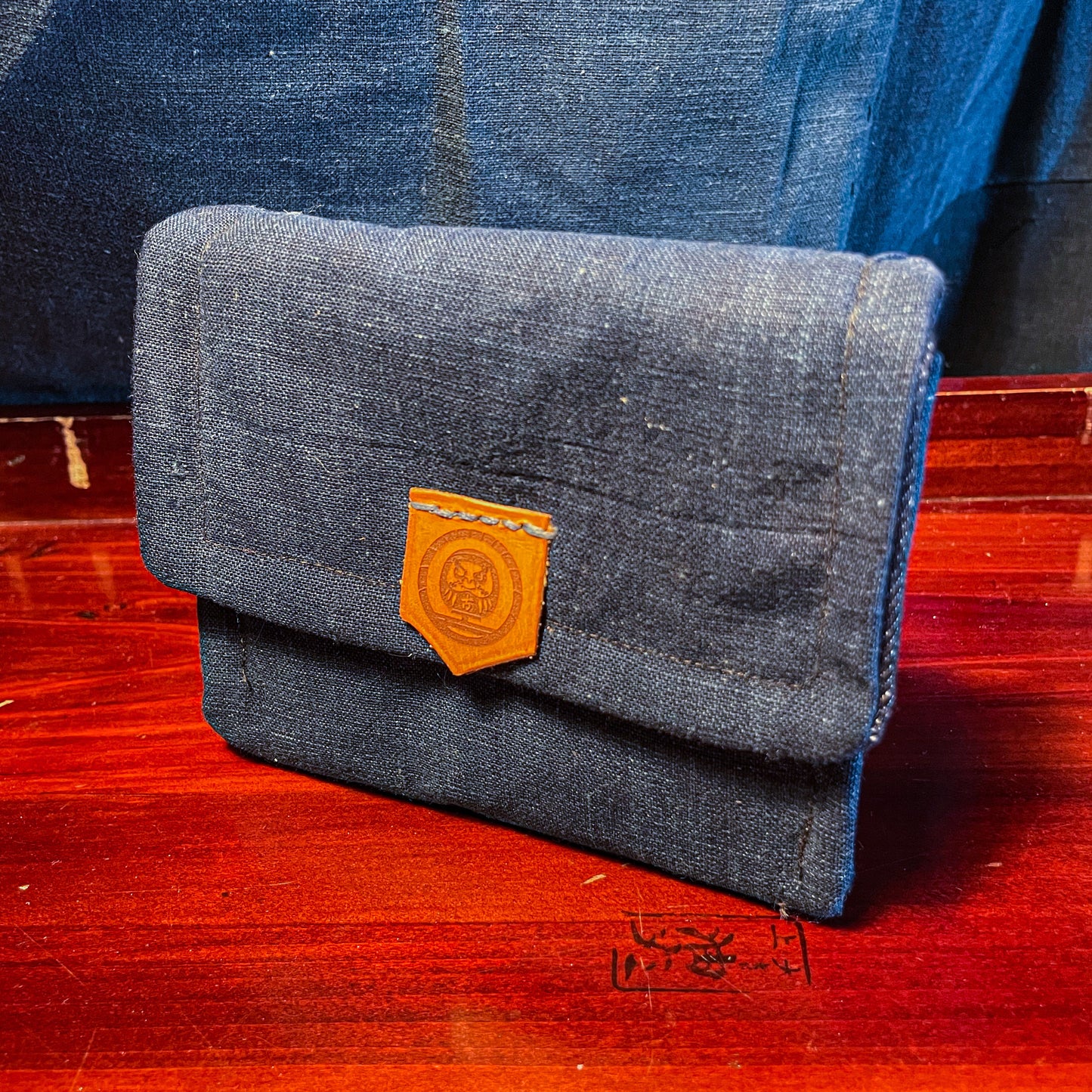 Daruma Furugi Fabric Wallet - Japanese indigo fabric