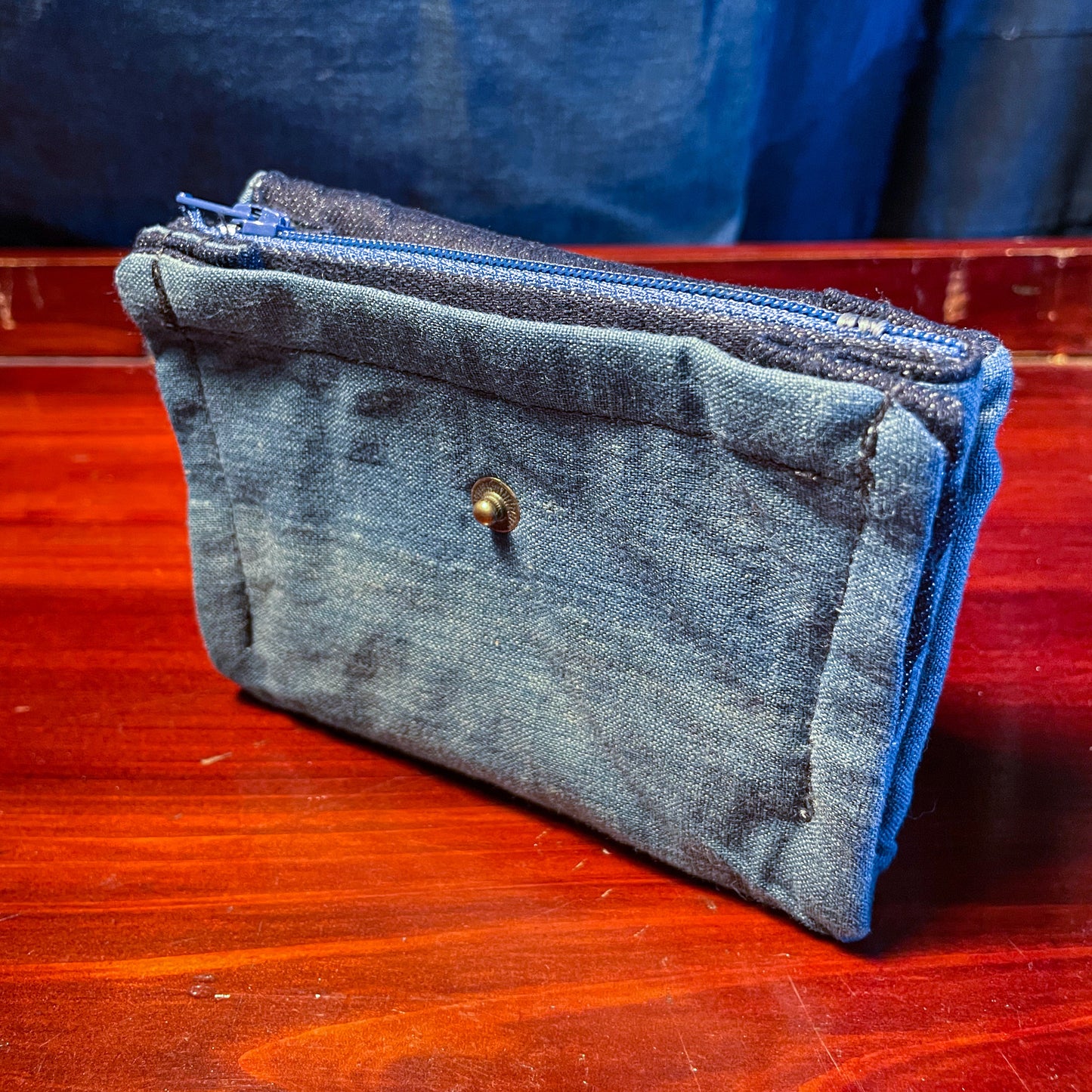 Daruma Furugi Fabric Wallet - Japanese light indigo fabric