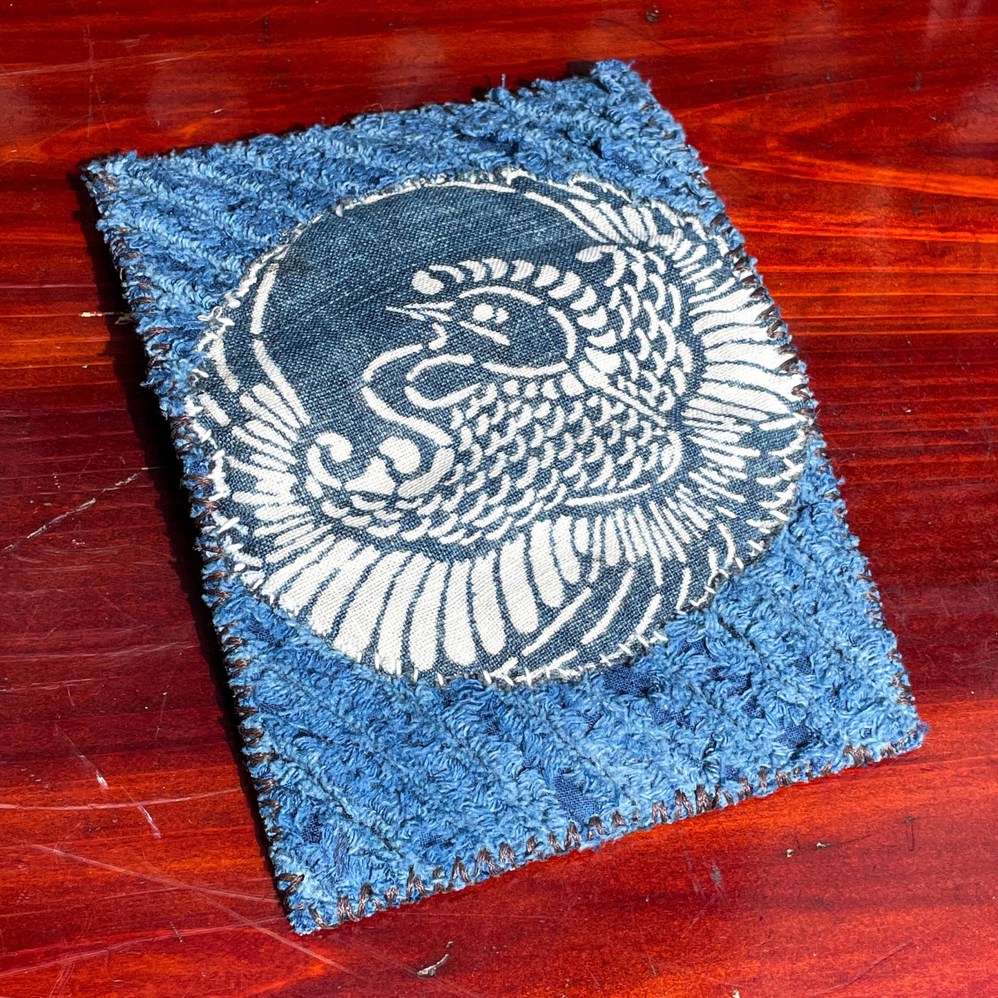 Homemade Wallet Sashiko Katazome Indigo Fabric