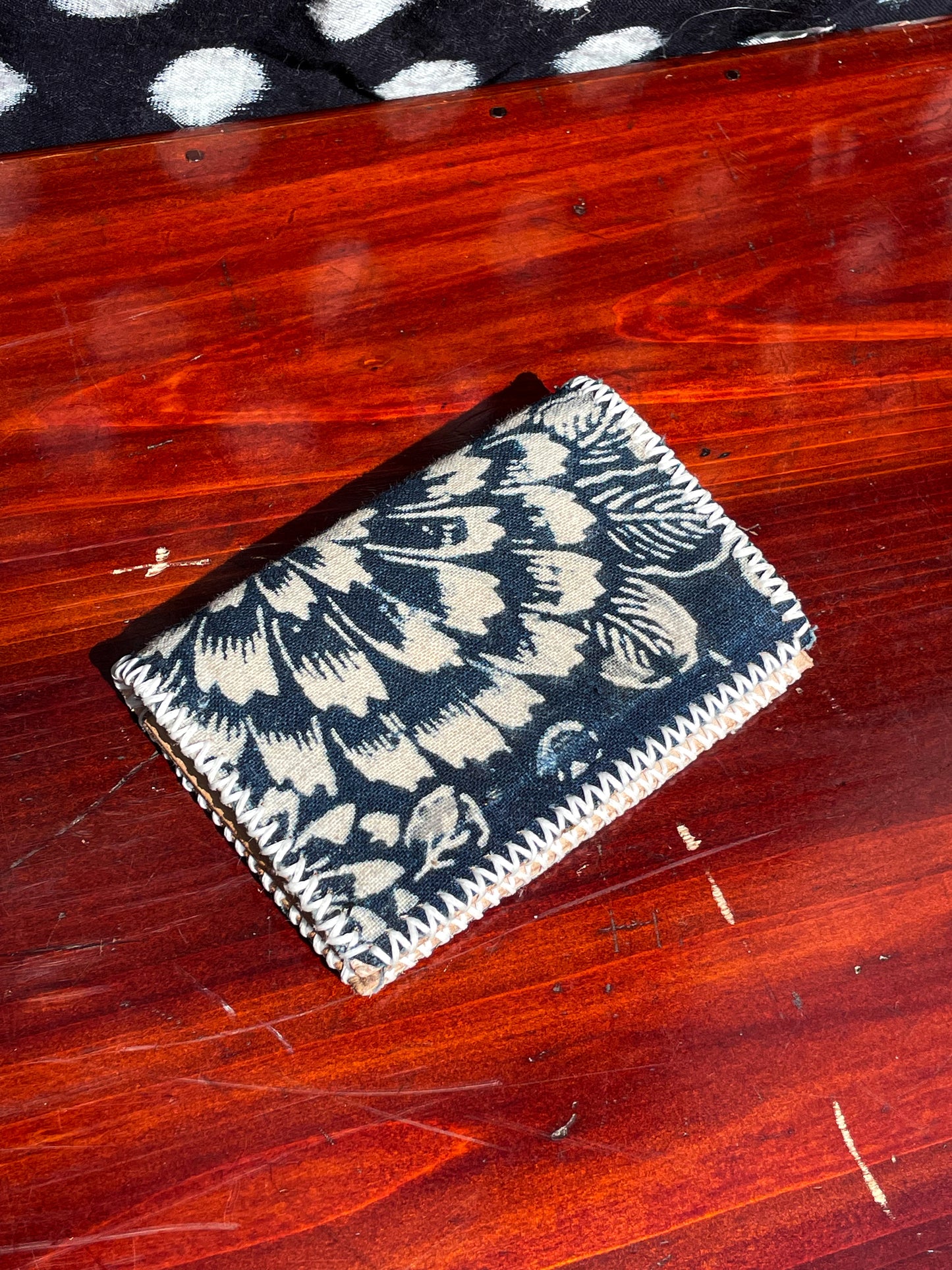 Homemade Wallet Katazome Indigo Fabric