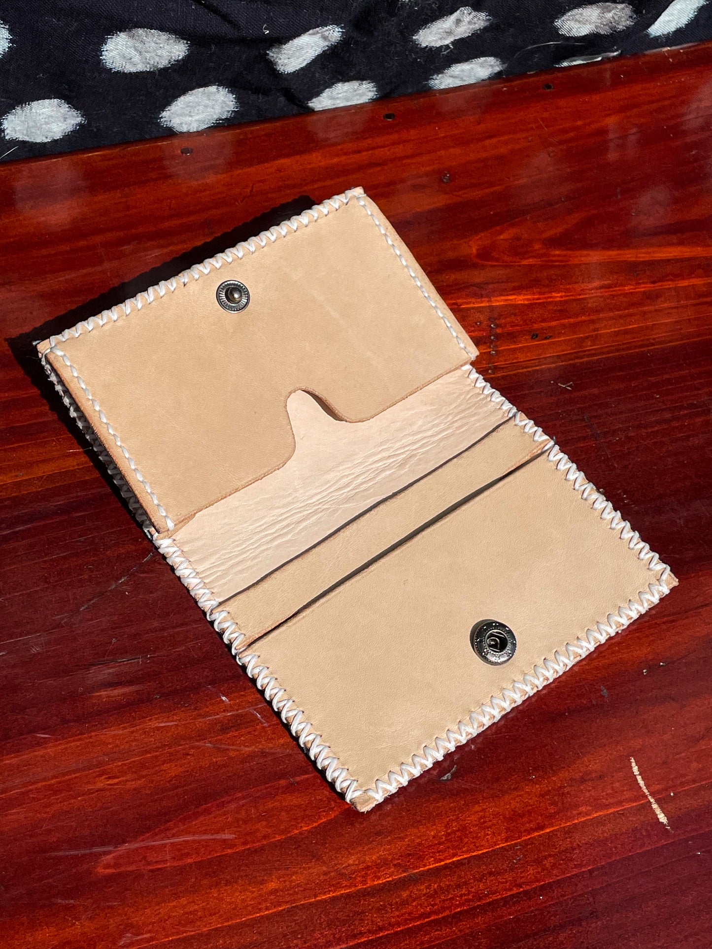 Homemade Wallet Katazome Indigo Fabric