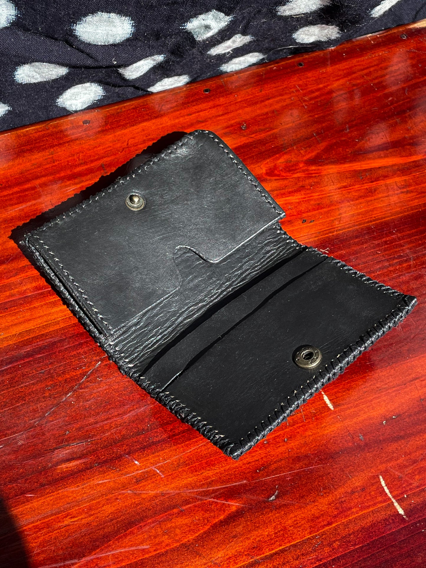 Homemade Wallet Sashiko Katazome and Kendo Fabric