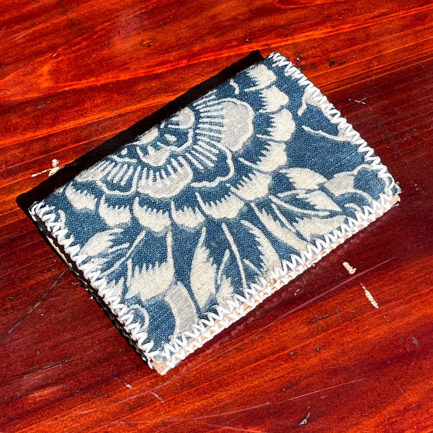 Homemade Wallet Katazome Indigo Fabric