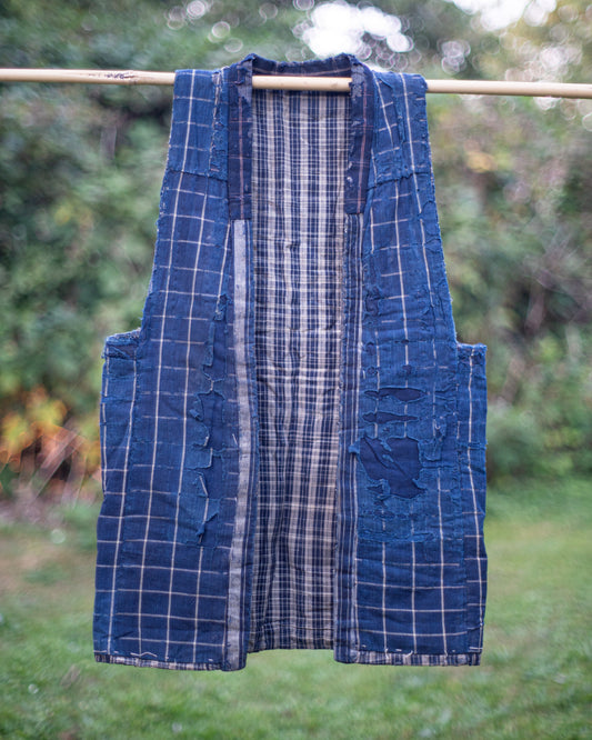 BORO NORAGI Farmer Sleeve - Indigo Material - Daruma Furugi