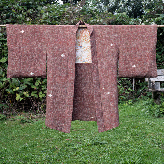 HAORI Kimono - Kasuri Motif with kasuri-style accents