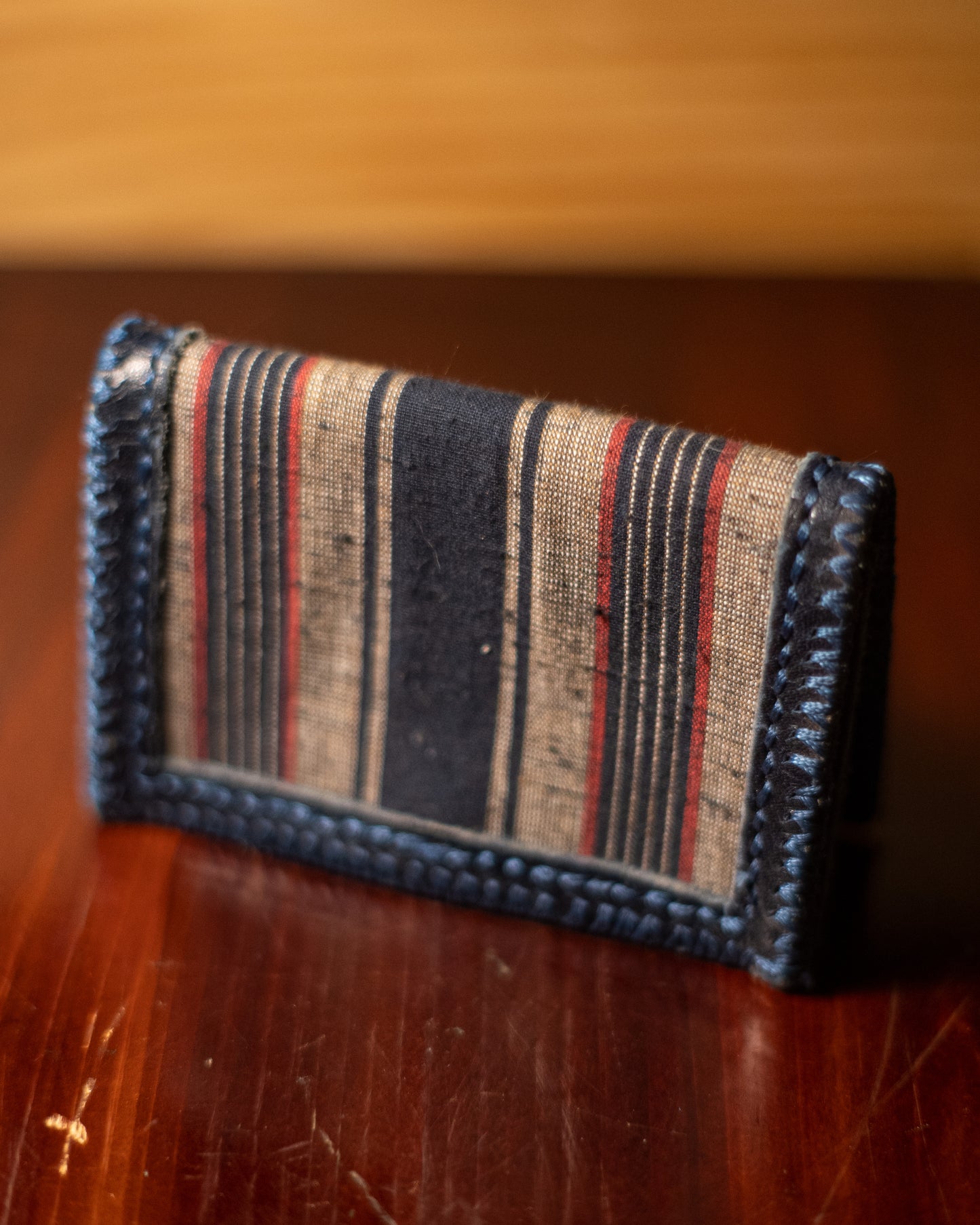 Wallet - Japanese Antique Fabric - Striped Pattern