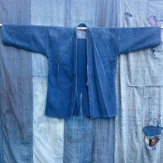 KENDOGI Indigo Jacket - Mid Aizome Blue Straight Pattern