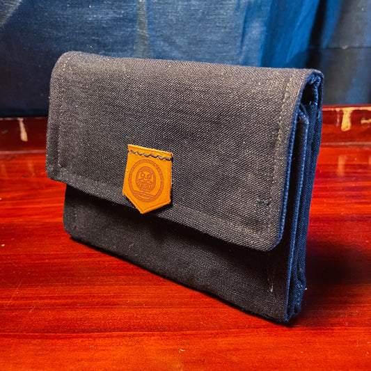 Daruma Furugi Fabric Wallet - Japanese dark indigo fabric