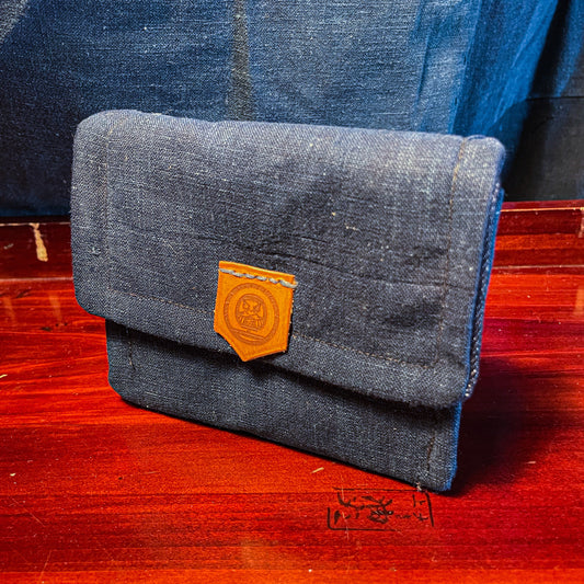 Daruma Furugi Fabric Wallet - Japanese indigo fabric