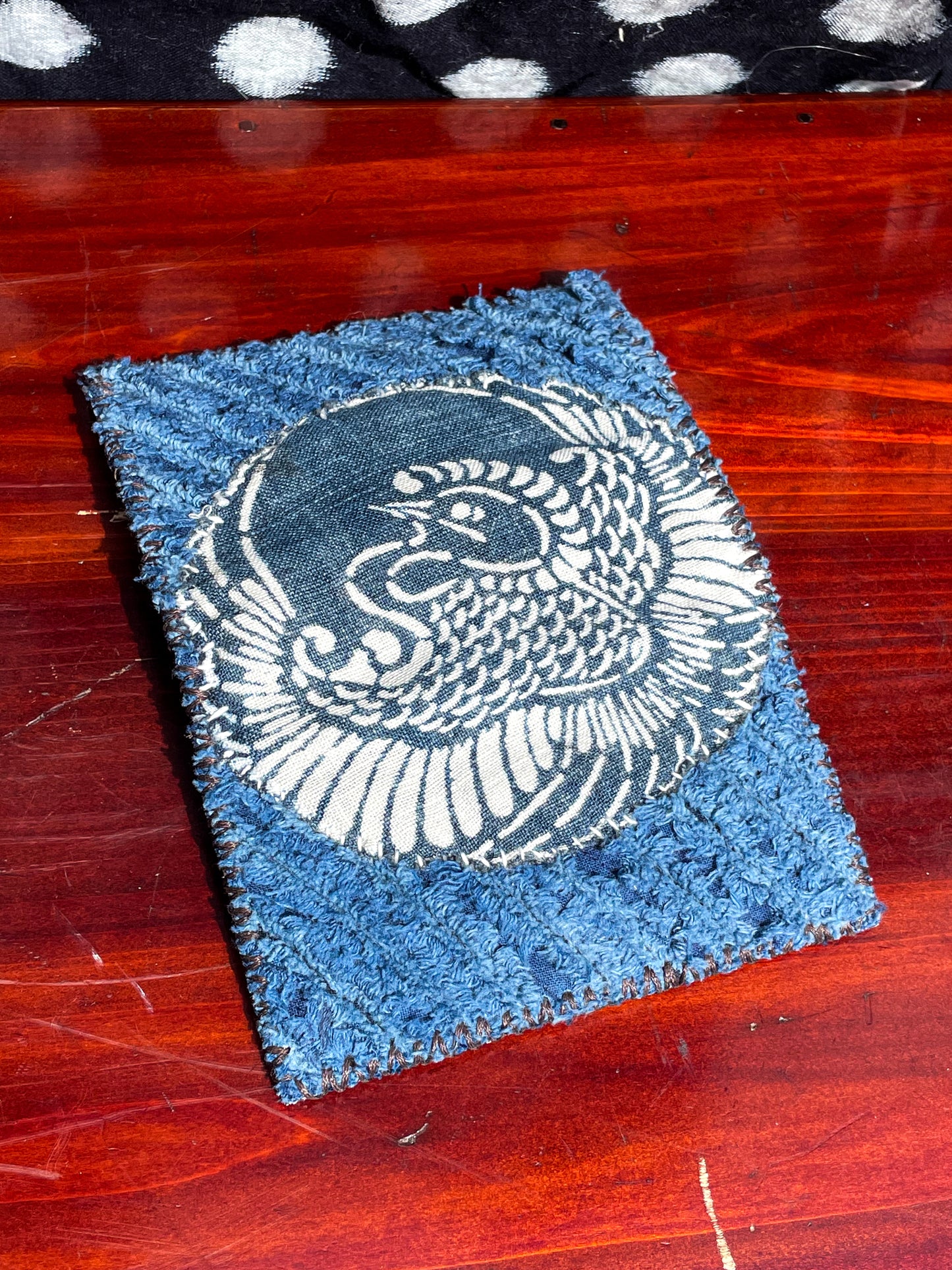 Homemade Wallet Sashiko Katazome Indigo Fabric