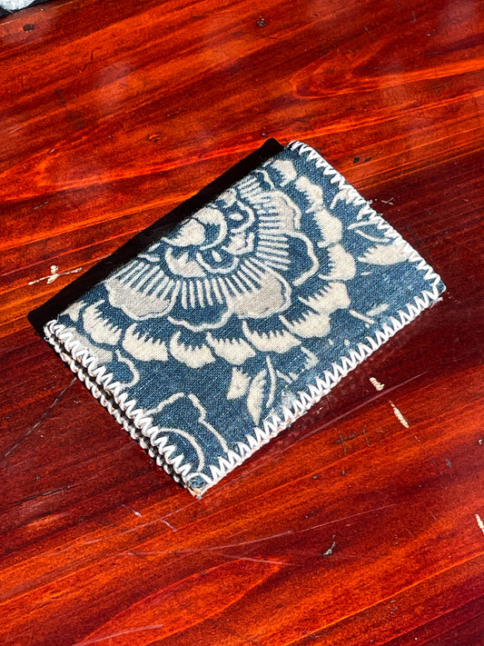 Homemade Wallet Katazome Indigo Fabric
