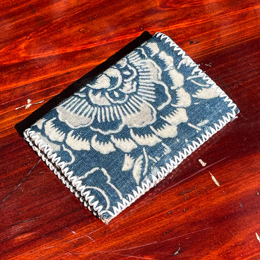 Homemade Wallet Katazome Indigo Fabric